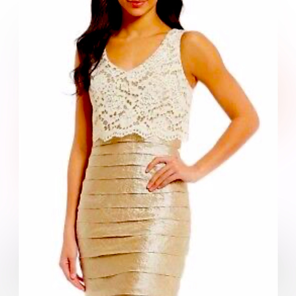 London Times, popover lace, sleeveless, dress